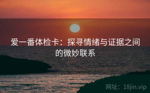 爱一番体检卡：探寻情绪与证据之间的微妙联系