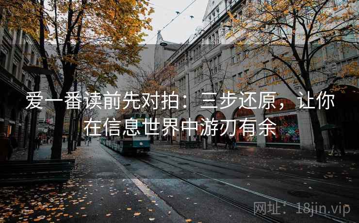 爱一番读前先对拍：三步还原，让你在信息世界中游刃有余